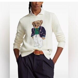 POLO RALPH LAUREN Polo-Bear-motif
cotton jumper Cream Bear Sweater